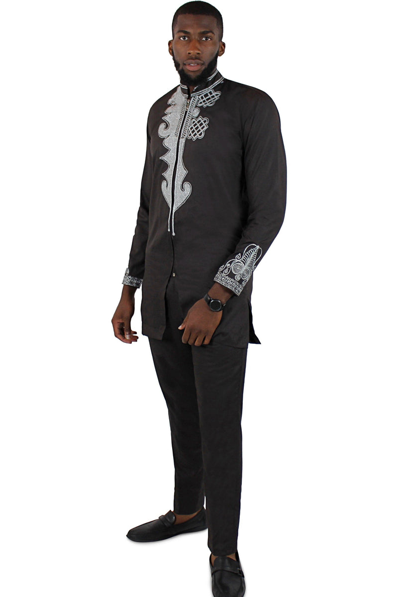 African Native Men's Wear Black Panther wakanda designs (shirt and pant) - Afrilege