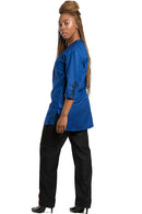 Haija African Women wear 2-pieces ( shirt + pant) - Blue - Afrilege