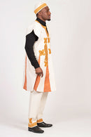 Shepherd African 3-pieces Men Wear - Beige / Orange - Afrilege