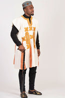 Shepherd African 3-pieces Men Wear - Beige / Orange - Afrilege