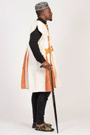 Shepherd African 3-pieces Men Wear - Beige / Orange - Afrilege