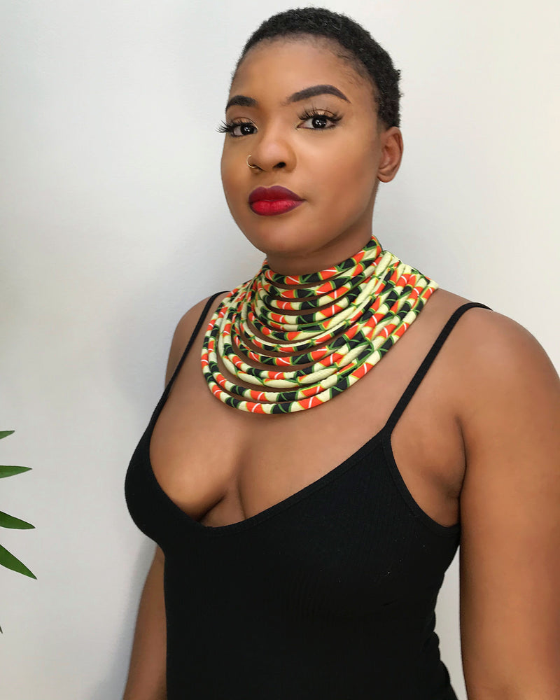 Morowa African print choker necklace - Afrilege