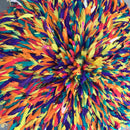 31" Multicolor Yellow Purple Orange Green Authentic Bamileke Juju Hat - Afrilege