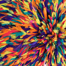 31" Multicolor Yellow Purple Orange Green Authentic Bamileke Juju Hat - Afrilege