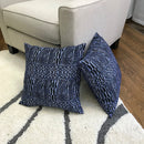 Ndop Navy Satin African Print Decorative Pillow Covers - Afrilege