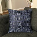 Ndop Navy Satin African Print Decorative Pillow Covers - Afrilege
