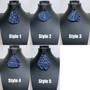 Navy ndop African print drop earrings - Afrilege