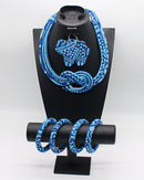 Ndop Bamileke African Print Knot Jewelry Set ( Necklace - Bracelets - earrings) - Afrilege