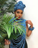 Ndop Print Multi-Strand Statement 24 lines necklace - Afrilege