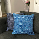 Ndop Navy Satin African Print Decorative Pillow Covers - Afrilege