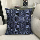 Ndop Navy Satin African Print Decorative Pillow Covers - Afrilege