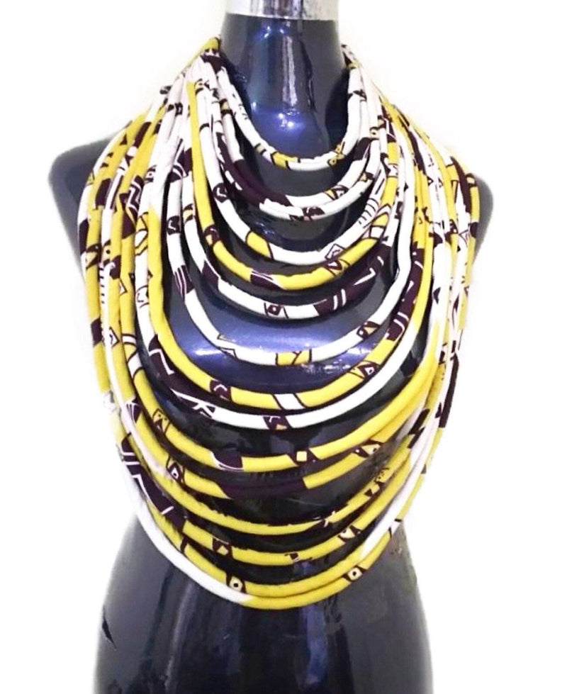 barka Ankara statement 15 lines necklace set ( necklace - bracelet - earrings) - Afrilege