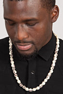 Beige skull beads necklace for men - Afrilege