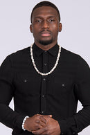 Beige skull beads necklace for men - Afrilege