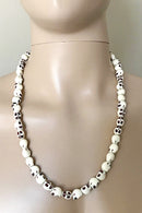 Beige skull beads necklace for men - Afrilege