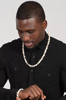 Beige skull beads necklace for men - Afrilege