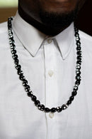 Black skull beads necklace for men - Afrilege