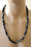 Black skull beads necklace for men - Afrilege