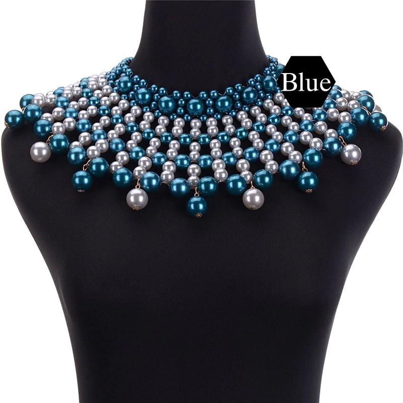Egyptian Inspired Style Maxi Bib Collar Choker Necklace - Afrilege