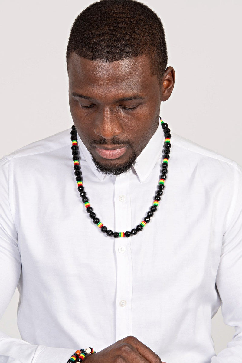 Handmade Necklace-reggae Necklace-rasta Beaded Necklace-rastafarian Necklace-red  Yellow Green Necklace-jamaican Necklace Reggae Style-uk - Etsy
