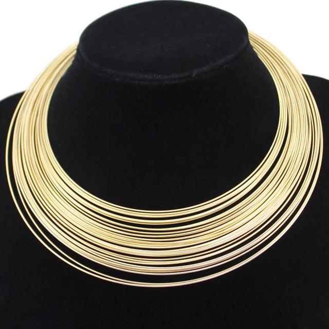 Multilayer Metal Wire Chokers Jewelry Set - Afrilege