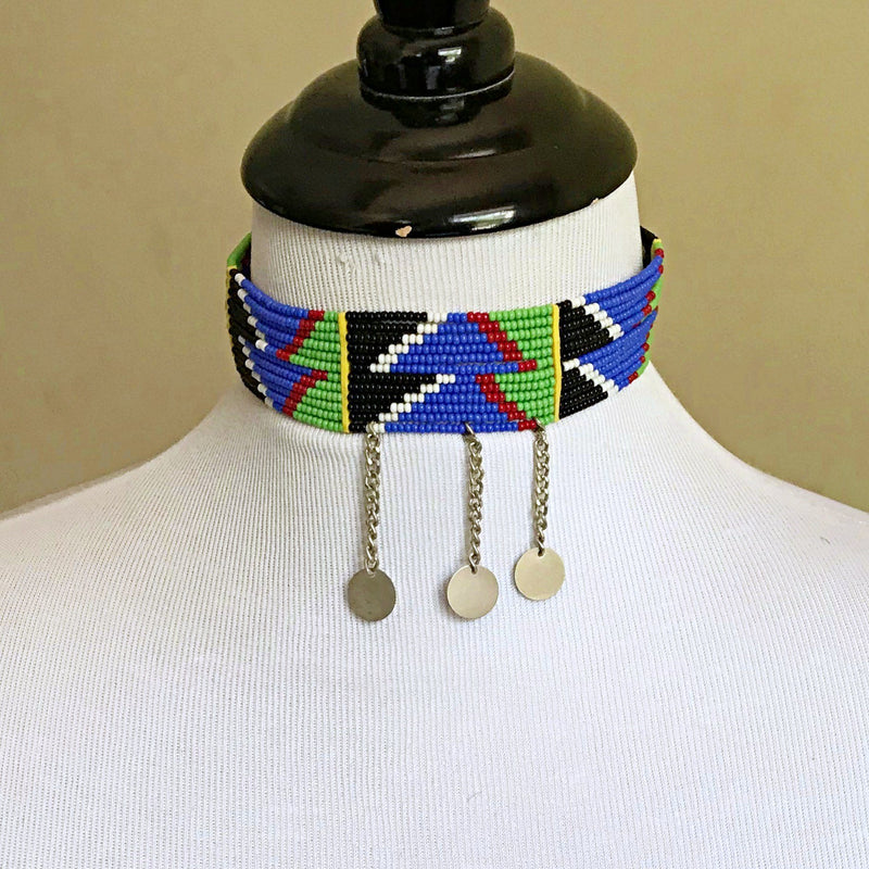 Maasai beaded choker necklace - Afrilege