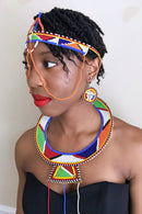 Maasai beaded forehead jewelry - Afrilege