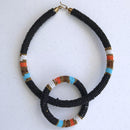 Maasai Beaded Rope Necklace / Headband & Bangle set - Afrilege