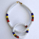Maasai Beaded Rope Necklace / Headband & Bangle set - Afrilege