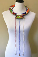 Maasai Handmade Traditional Wedding Beaded Leather Necklace - Afrilege