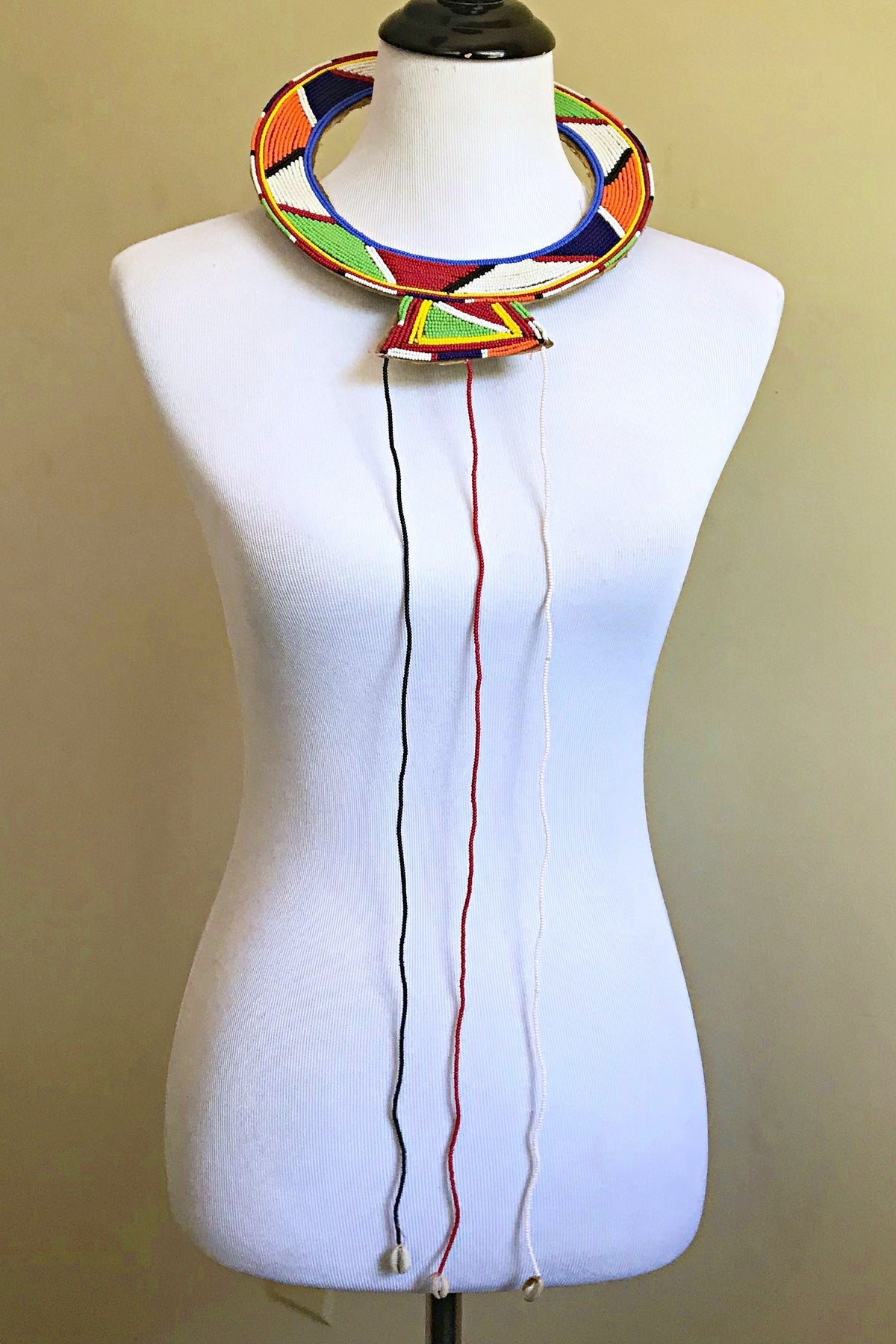 white christmas dresses Maasai Handmade Traditional Wedding Beaded Leather Necklace– Afrilege