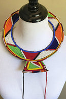 Maasai Handmade Traditional Wedding Beaded Leather Necklace - Afrilege