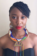 Maasai Handmade Traditional Wedding Beaded Leather Necklace - Afrilege