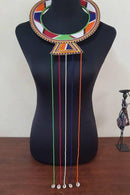 Maasai Handmade Traditional Wedding Beaded Leather Necklace - Afrilege