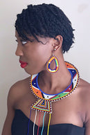 Maasai Handmade Traditional Wedding Beaded Leather Necklace - Afrilege