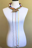 Maasai Handmade Traditional Wedding Beaded Leather Necklace - Afrilege