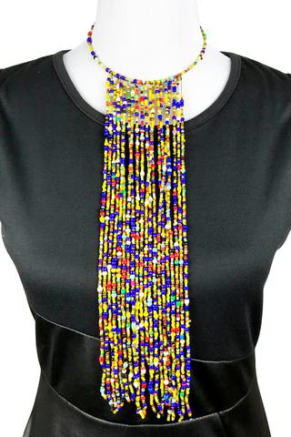 African Beaded Statement Maxi Necklace - Afrilege