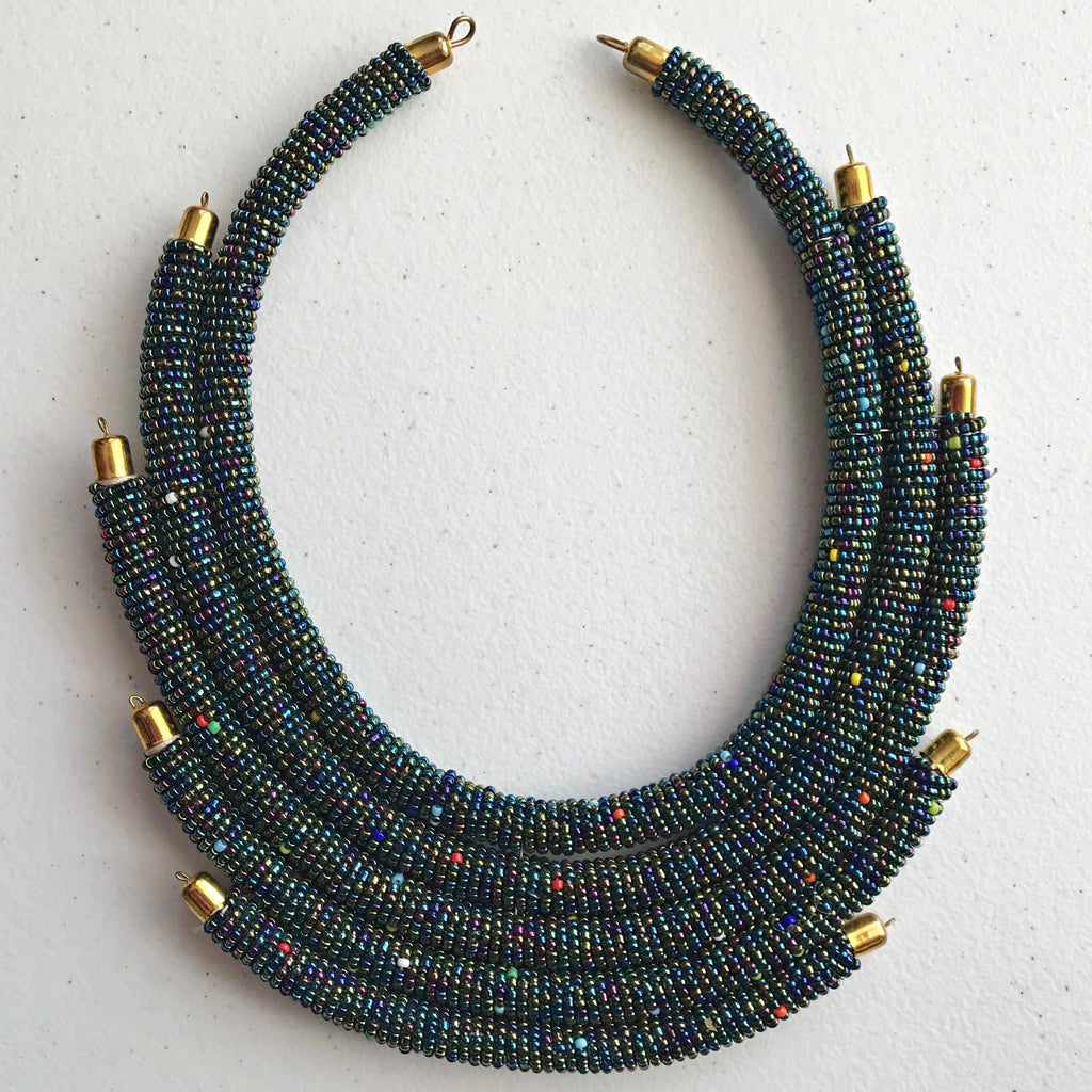 Multilayer Maasai Beaded Necklace | Afrilege