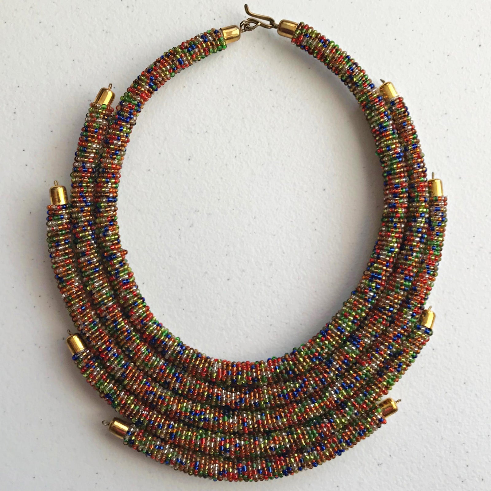 Multilayer Maasai Beaded Necklace | Afrilege