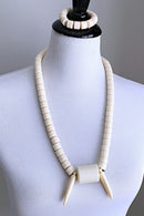 Off-beige Igbo Nigerian tusk Wedding necklace for men - Afrilege