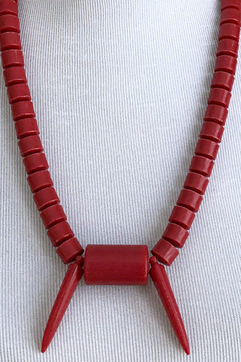 Red Igbo Nigerian Wedding necklace for men - Afrilege