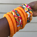African Print Bangle Bracelets - Afrilege