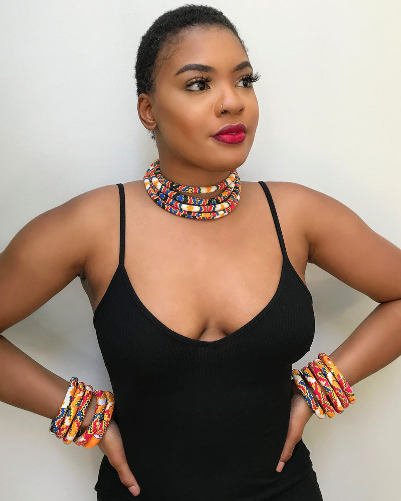 Kesia Africa Print Choker necklace - Afrilege