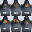 Orange Green  African print drop earrings - Afrilege