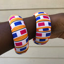 African Print Bangle Bracelets - Afrilege
