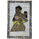 16" x 9.5" Butterfly Wings Mosaic Paintings - Mother carrying baby on her back - Afrilege
