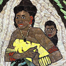16" x 9.5" Butterfly Wings Mosaic Paintings - Mother carrying baby on her back - Afrilege
