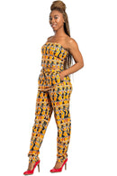 African Print Masika women's Pants (Orange) - Afrilege