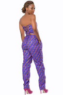 African Print Nina Women's Pants - Purple - Afrilege