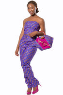 African Print Nina Women's Pants - Purple - Afrilege